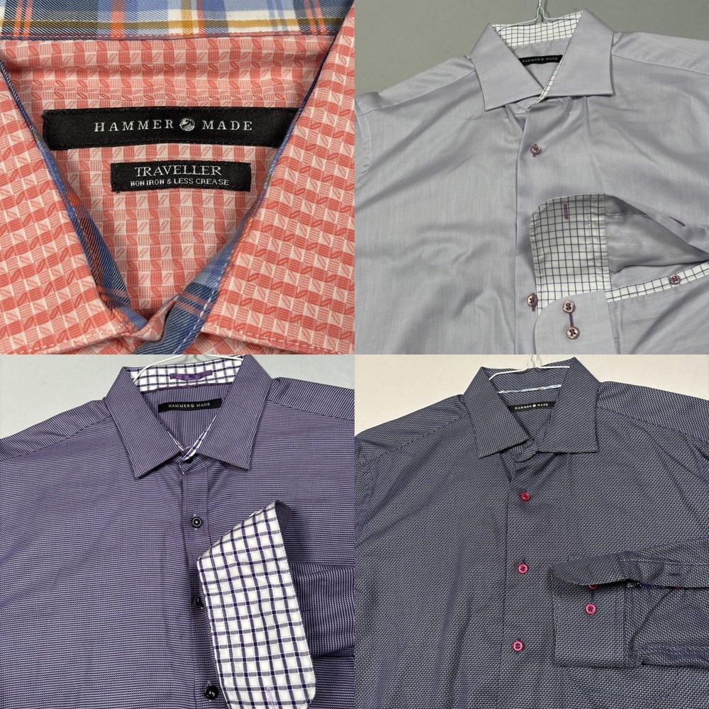 Hammer Made Dress Shirts Lot of 8 Mens 42 16.5 Long Sleeve Non Iron